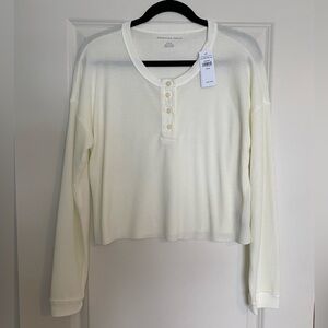 American Eagle Waffle Knit Cropped Long Sleeve